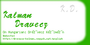 kalman dravecz business card